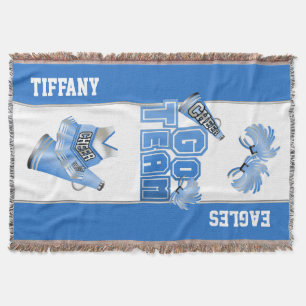 Blue Team Spirit Cheerleader Custom Blanket Decke