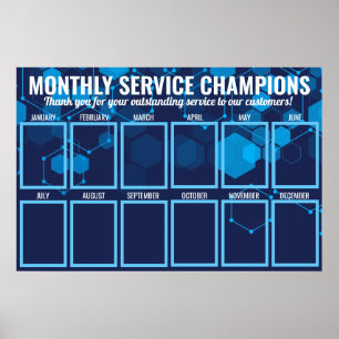 Blue Techno Mitarbeiter des Monats Foto-Anzeige Poster