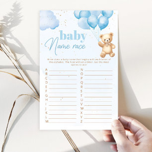 Blue Teddy Bären Baby Name Race Baby Dusche Spiel