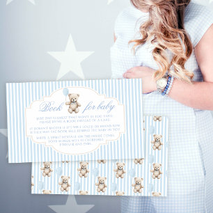 Blue Teddy Bären Ballonbuch für Babydusche Begleitkarte