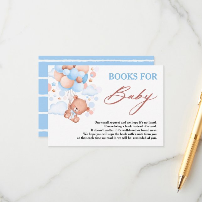 Blue Teddy Bären Books for Baby Begleitkarte (Vorderseite/Rückseite Beispiel)