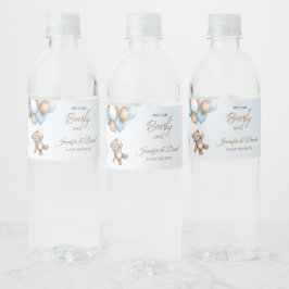 Blue Teddy Bear Baby Duschballons Wasserflaschenetikett