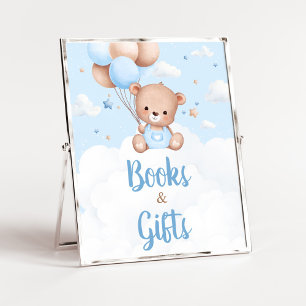 Blue Teddy Bear Baby Duschbücher und Geschenke Sch Poster