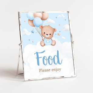 Blue Teddy Bear Baby Duschvorrichtung Poster