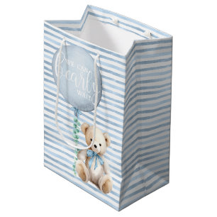 Blue Teddy Bear Baby Showbeutel Mittlere Geschenktüte