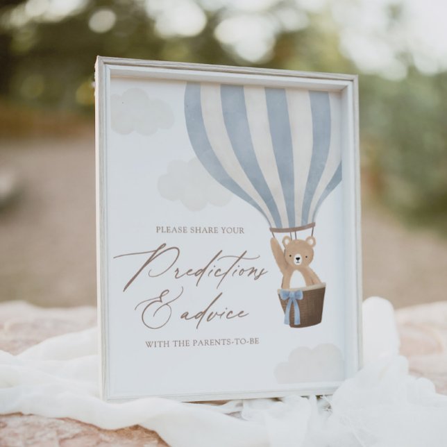 Blue Teddy Bear Balloon Baby Showempfehlung Poster (Von Creator hochgeladen)