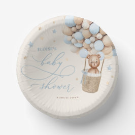 Blue Teddy Bear Balloon Babydusche frühzeitig abwa Pappteller