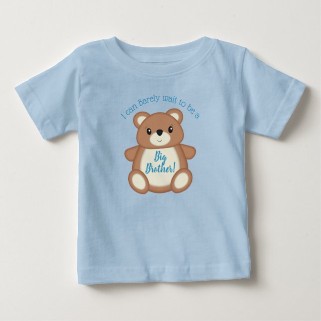 Blue Teddy Bear Big Brother Baby T-shirt (Vorderseite)