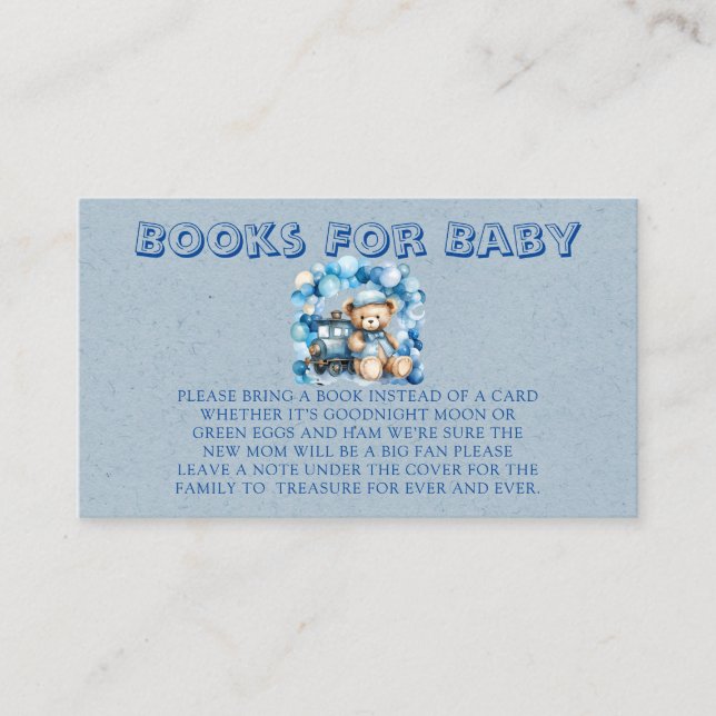 Blue Teddy Bear Books for Baby Begleitkarte (Vorderseite)