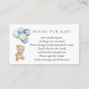 Blue Teddy Bear Books for Baby Begleitkarte