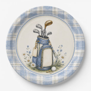 Blue Teddy Bear Country Club Golf Pappteller