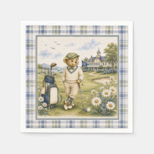 Blue Teddy Bear Country Club Golf Serviette