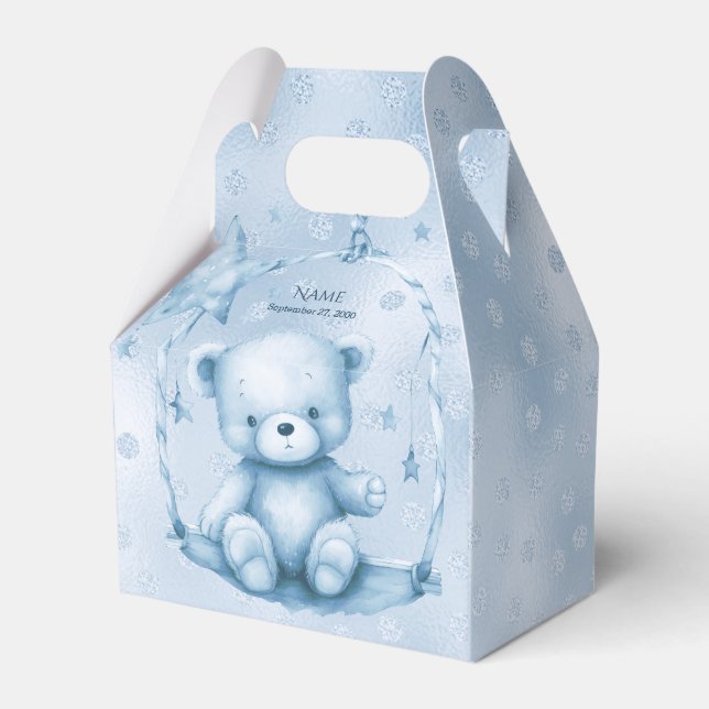 Blue Teddy Bear Favor Box Geschenkschachtel (Vorderseite)