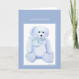 Blue Teddy Bear Herzlichen Glückwunsch Karte