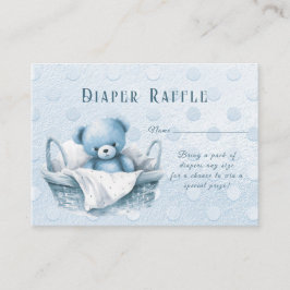 Blue Teddy Bear in Basket Baby Dusche Begleitkarte