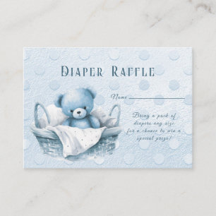 Blue Teddy Bear in Basket Baby Dusche Begleitkarte
