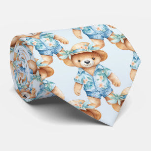 Blue Teddy Bear Neck Tie Krawatte