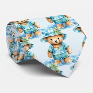 Blue Teddy Bear Neck Tie Krawatte