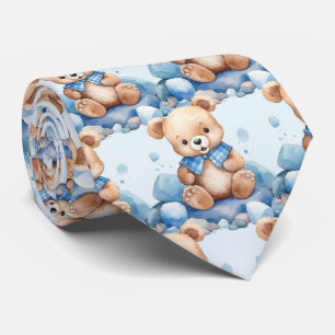 Blue Teddy Bear Neck Tie Krawatte