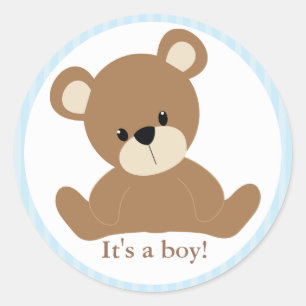 Blue Teddy Bear Runder Aufkleber