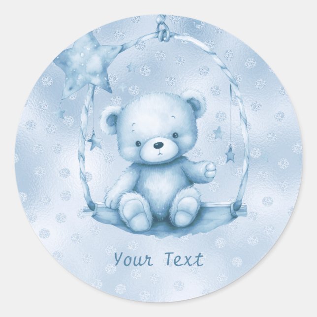 Blue Teddy Bear Sticker (Vorderseite)