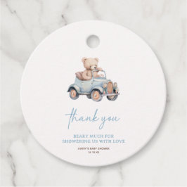 Blue Teddy Bear wir können frühzeitig abwarten Bab Geschenkanhänger