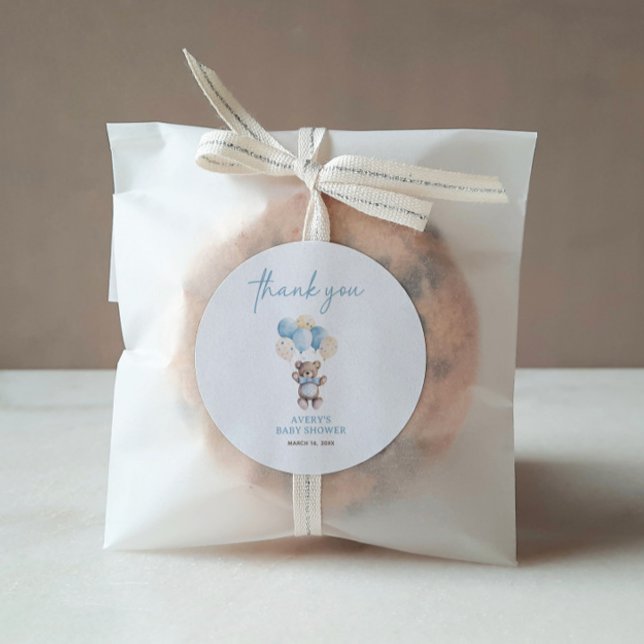 Blue Teddy Bear wir können frühzeitig abwarten Bab Runder Aufkleber (Von Creator hochgeladen)