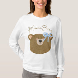 Blue Teddy Bearly Wait Mama Bear Boy Baby Dusche T-Shirt