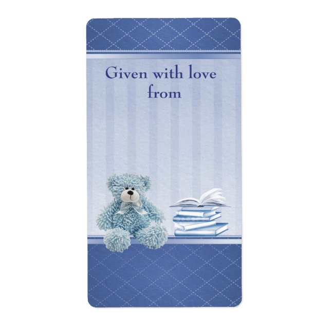 Blue Teddy Bringen Sie ein Buch Baby Dusche Buchze (Vorne)