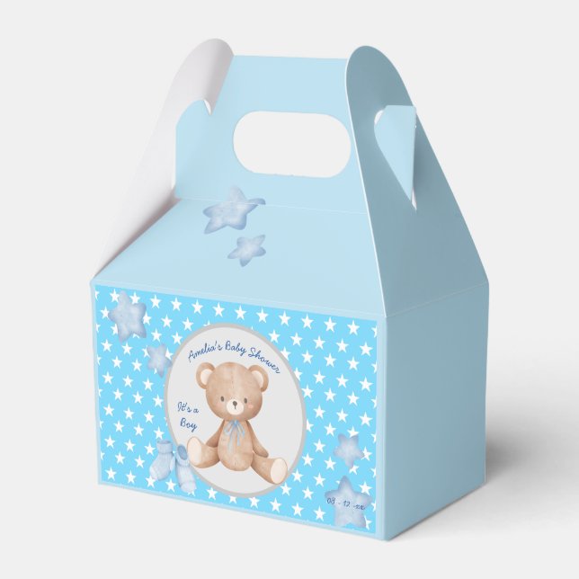 Blue Teddy Kleiner Start Baby Geschenkschachtel (Vorderseite)