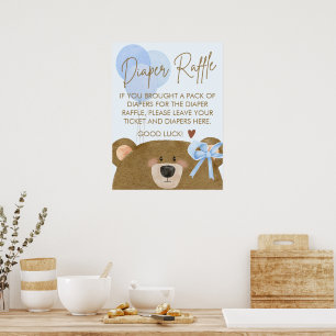 Blue Teddy wir können frühzeitig abwarten Baby Dus Poster