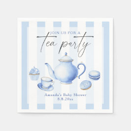 Blue Tee Party Baby Dusche Serviette