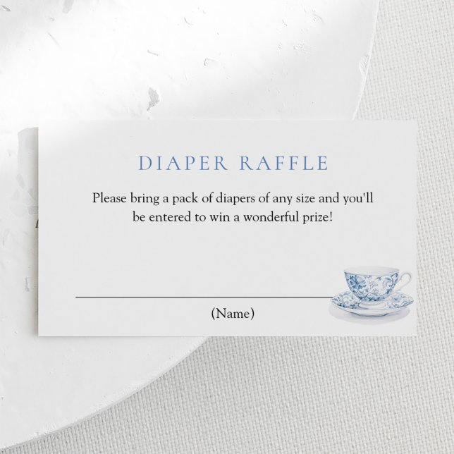 Blue Tee Party Baby Dusche Windeln Raffle Ticket Begleitkarte (Von Creator hochgeladen)