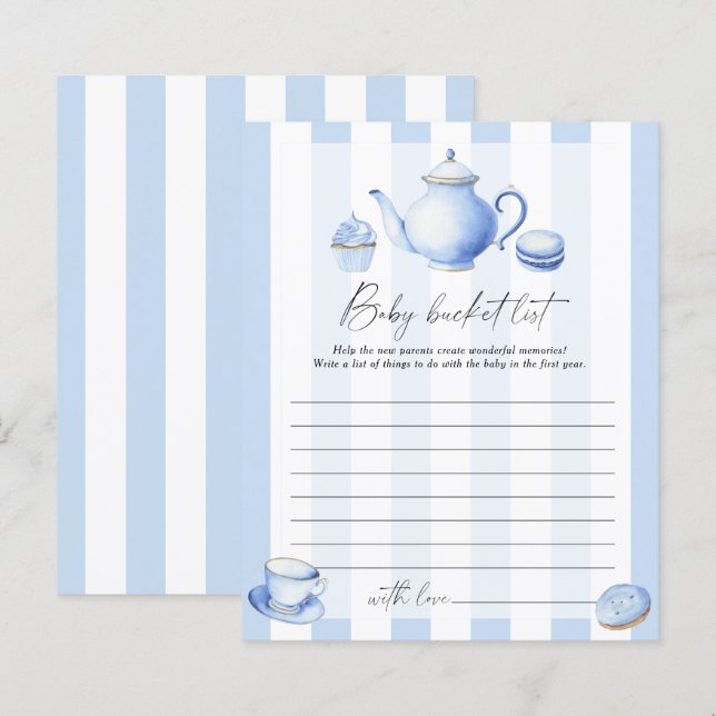 Blue Tee Party - Baby Eimer List Game (Vorne/Hinten)