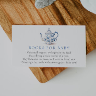Blue Tee Party Baby Shower Book for Baby Begleitkarte
