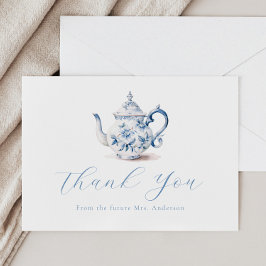 Blue Tee Party Vielen Dank Note Card Dankeskarte