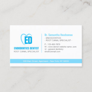 Blue Teeth Modern Formal Branding Dentist Visitenkarte