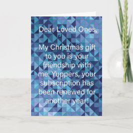 Blue Temperature Quilt Snarky Christmas Card Feiertagskarte