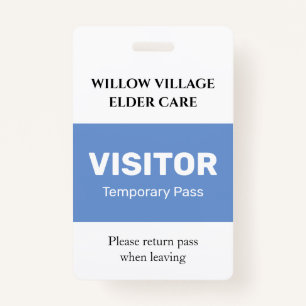 Blue Temporary Guest Pass Hospital Care Zuhause Ausweis