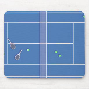 Blue Tennis Court Preppy Modern Tennis Player Mousepad