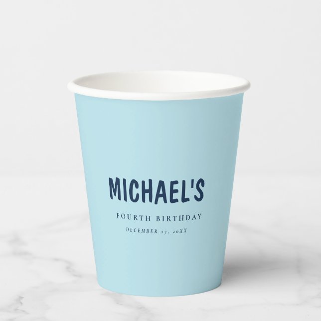 Blue Tennis Inspiriert Birthday Paper Cup Pappbecher (Vorderseite)