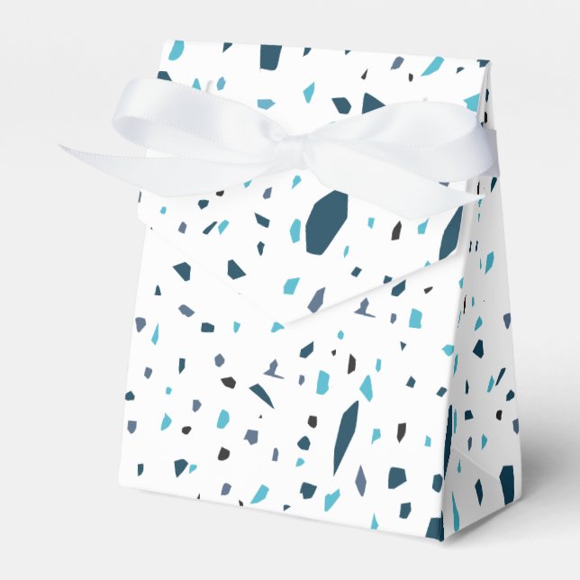 Blue Terazzo Pattern Geschenkschachtel (Vorderseite)