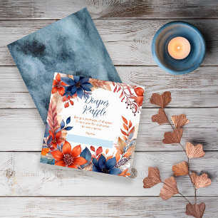 Blue Terracotta Fall Babydusche Windelwanne Begleitkarte