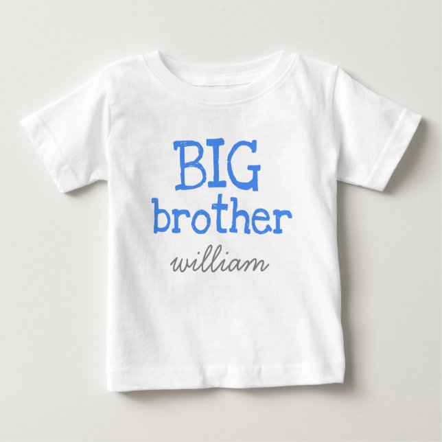Blue Text Big Brother Baby T-shirt (Vorderseite)