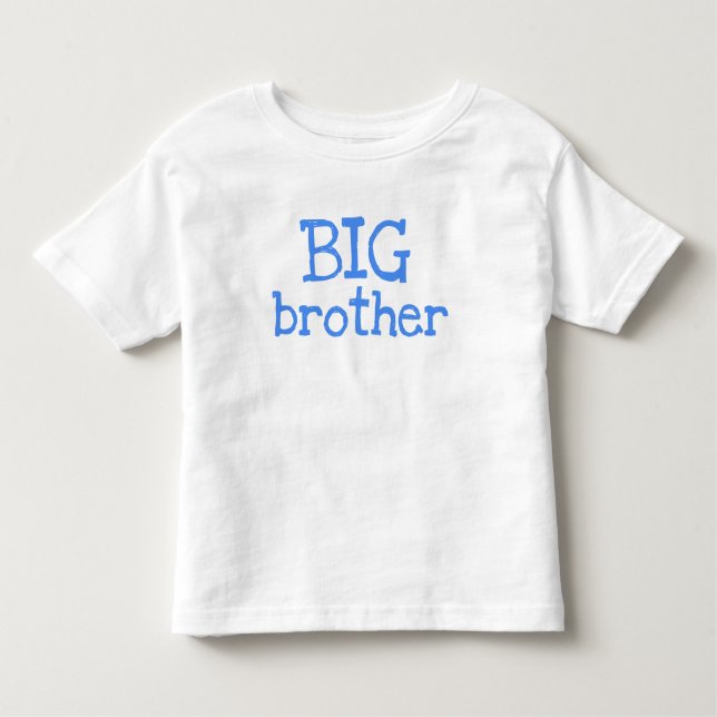 Blue Text Big Brother Kleinkind T-shirt (Vorderseite)