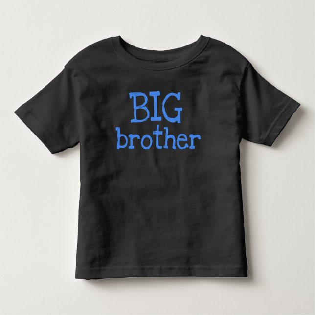 Blue Text BIG Brother Kleinkind T-shirt (Vorderseite)