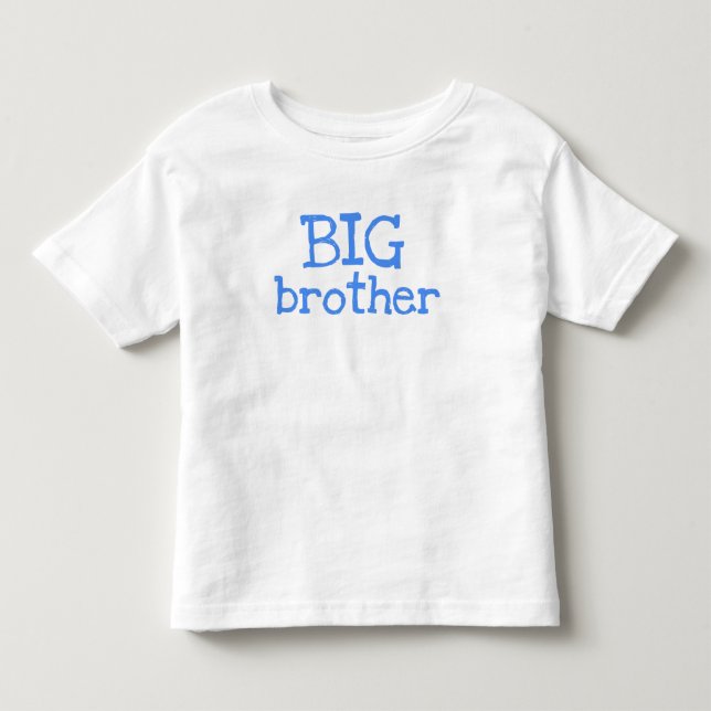 Blue Text Big Brother Kleinkind T-shirt (Vorderseite)