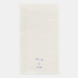 Blue Text Cream Wedding Serviette
