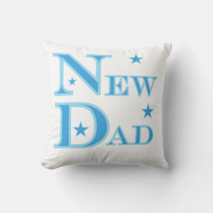 Blue Text New Dad Geschenke Kissen
