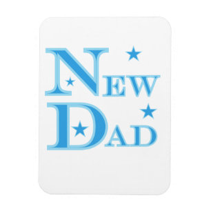 Blue Text New Dad Geschenke Magnet